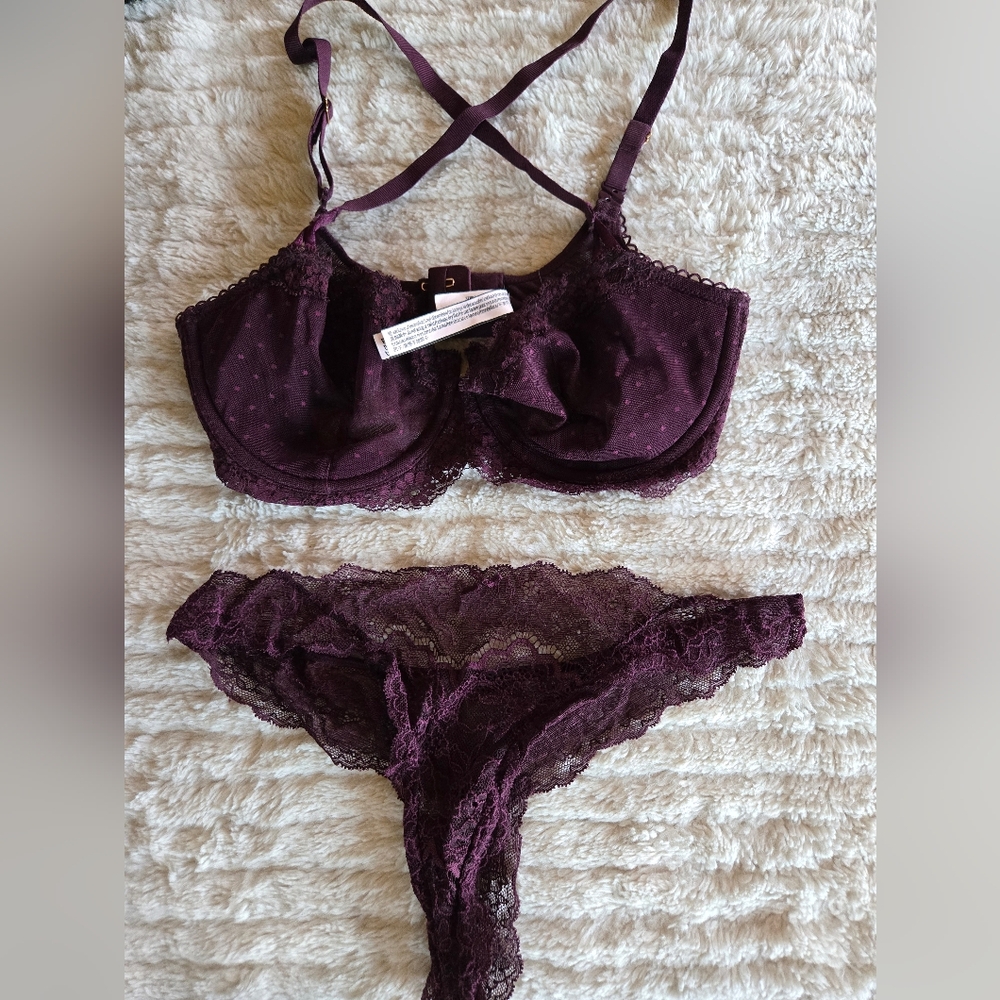 Elegant Purple Lace Lingerie Set